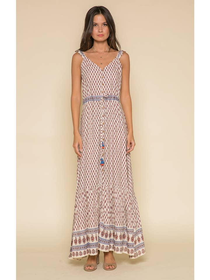 Ivory Avah Ruffle Strap Maxi for wholesale on Faire