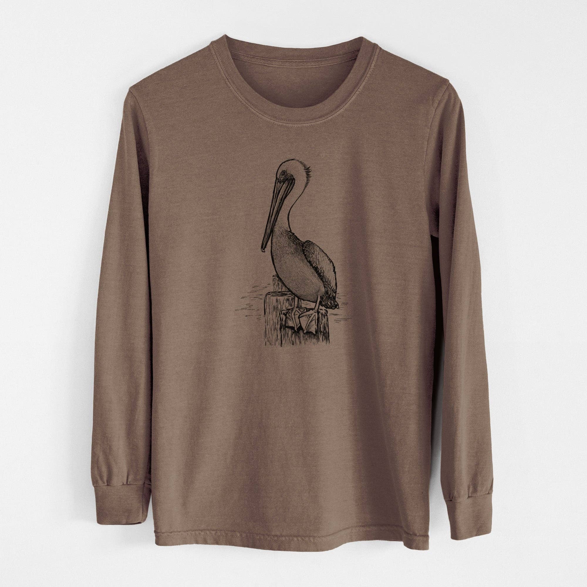 Because Tees - Wholesale Screen Printed T-Shirt - Unisex - Pelecanus occidentalis - Brown Pelican - Heavyweight 100% Cotton Long Sleeve8