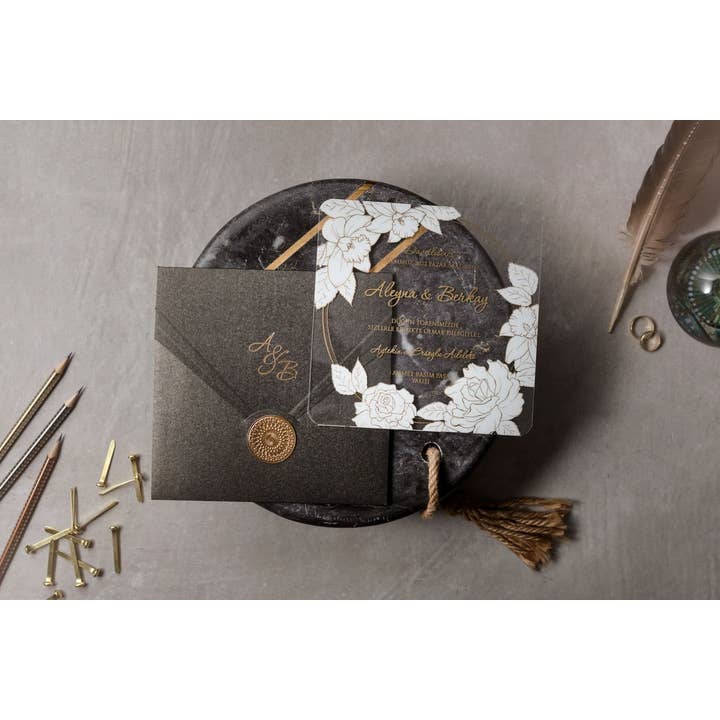 Inviti personalizzati in acrilico per matrimoni e quinceañera per la vendita all'ingrosso da parte di Faire Part Cards