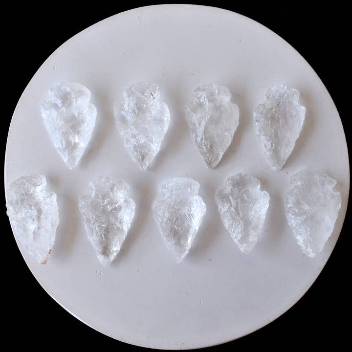 Lot of 20Pcs, Gemstone Clear Quartz Arrowhead Points for wholesale by Soothing Crystals