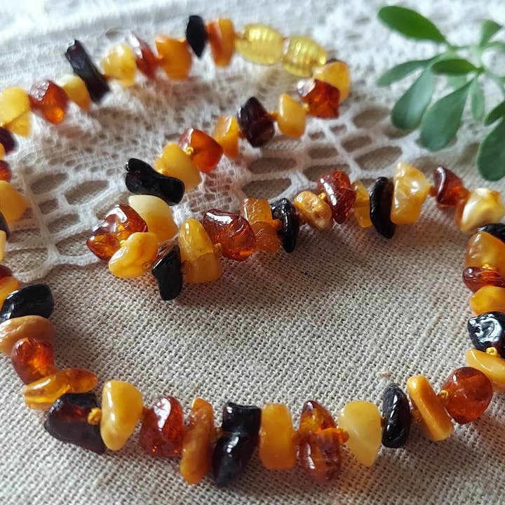 Amber Auksas - Wholesale Beaded/Pearl Necklace - Gorgeous Multi Color Baltic Amber Necklace w Tag Cert ♥️ GIA