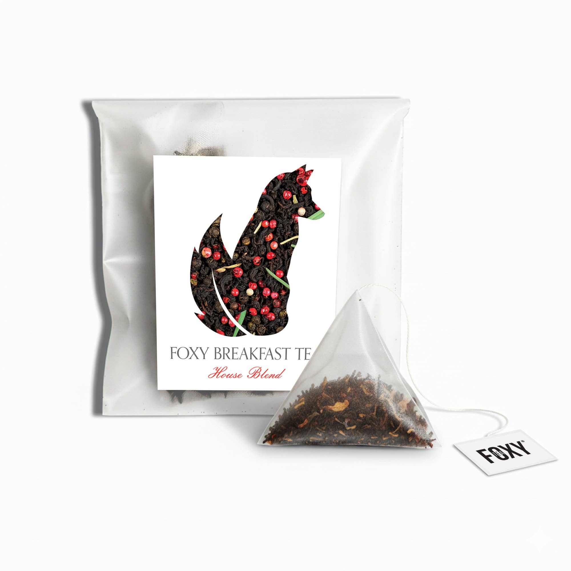 Foxy Tea® – Engroshandel Løs te – Pyramide-tepose til én kop (individuelt indpakket)2