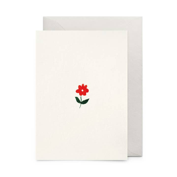 Rødt blomsterkort for engroshandel hos Petit Gramme