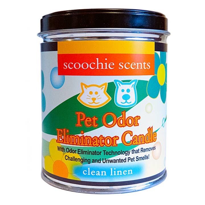 Scoochie Pet Products - Wholesale Pet Deodorizing Spray - Scoochie Scents Clean Linen Pet Odor Eliminator Candle Tin1
