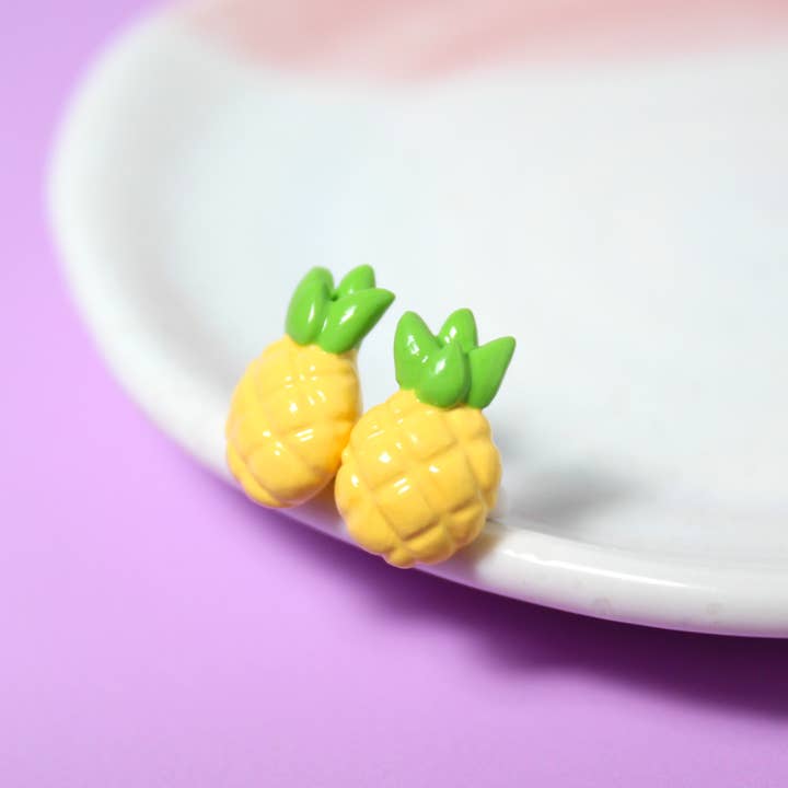 Pineapple Stud Earrings for wholesale by Mariposa Miniatures