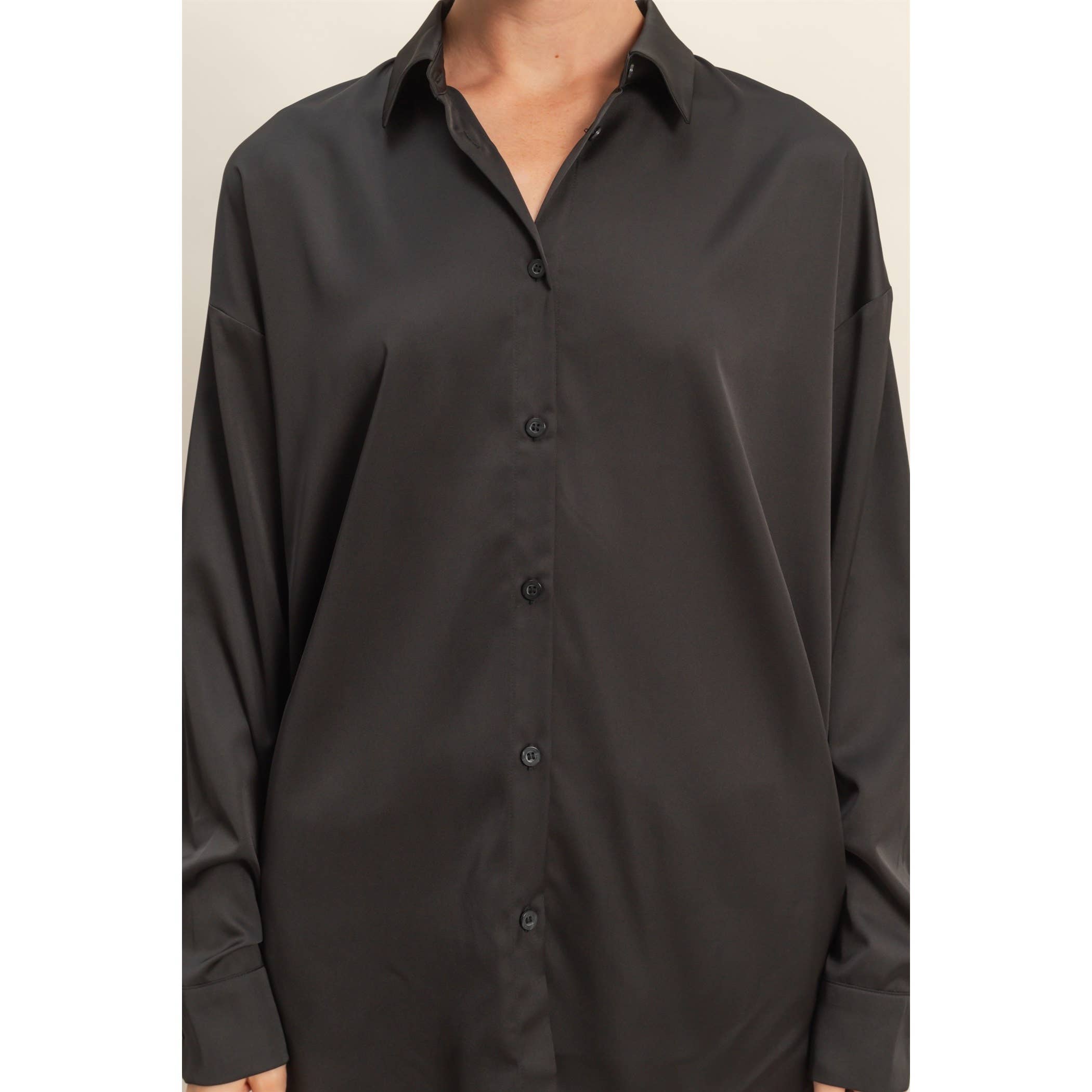 HYFVE - Venta al por mayor Blusa - Mujer - Camisa de satén de manga larga y corte holgado18