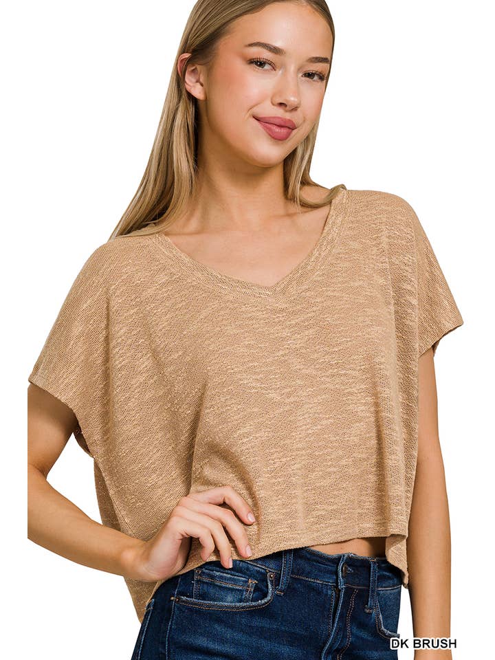 42POPS – wholesale Stickad topp - Dam – ._ Droppad axel Lättvikts Slubtröja5