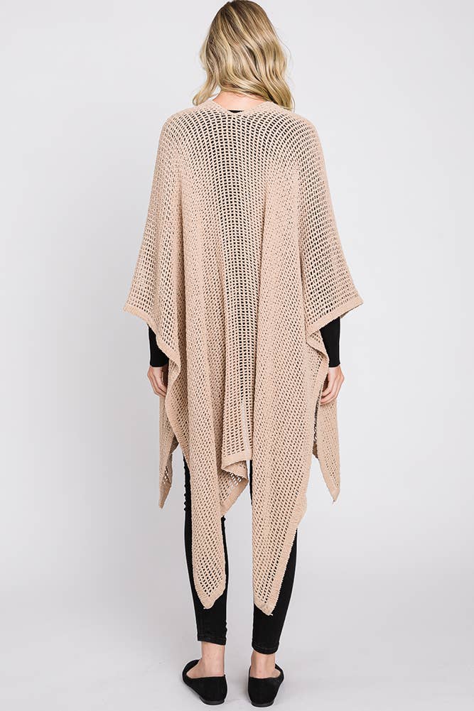 Hana - Wholesale Cardigan - Dames - Solid Chenille Crochet Ruana29