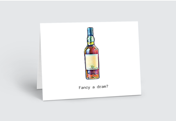 A Wee Dram Greetings Card by Erica Sturla