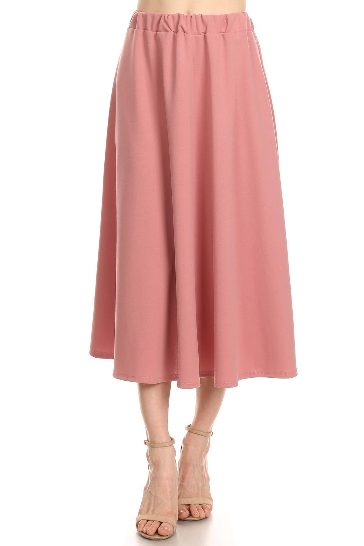 MOA COLLECTION - Vente Jupe – femme - Femme Casual Trapèze Plissée Solide Jupe Midi13