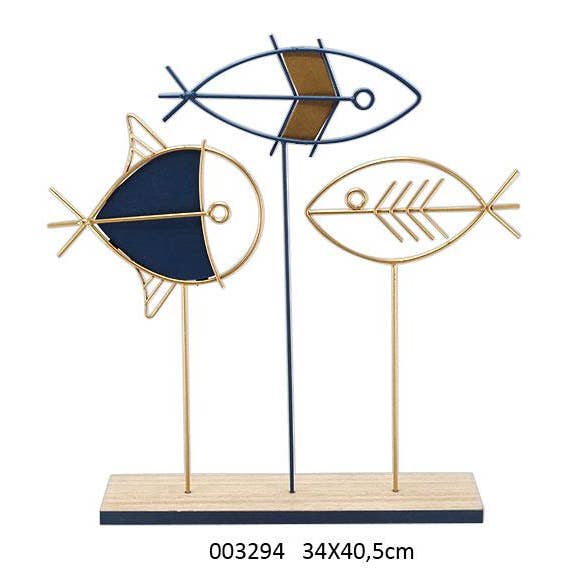 Poissons Sur Tige Gm 'Tribaly' 34 X 7 X 40.5 cm pour la vente par Faye