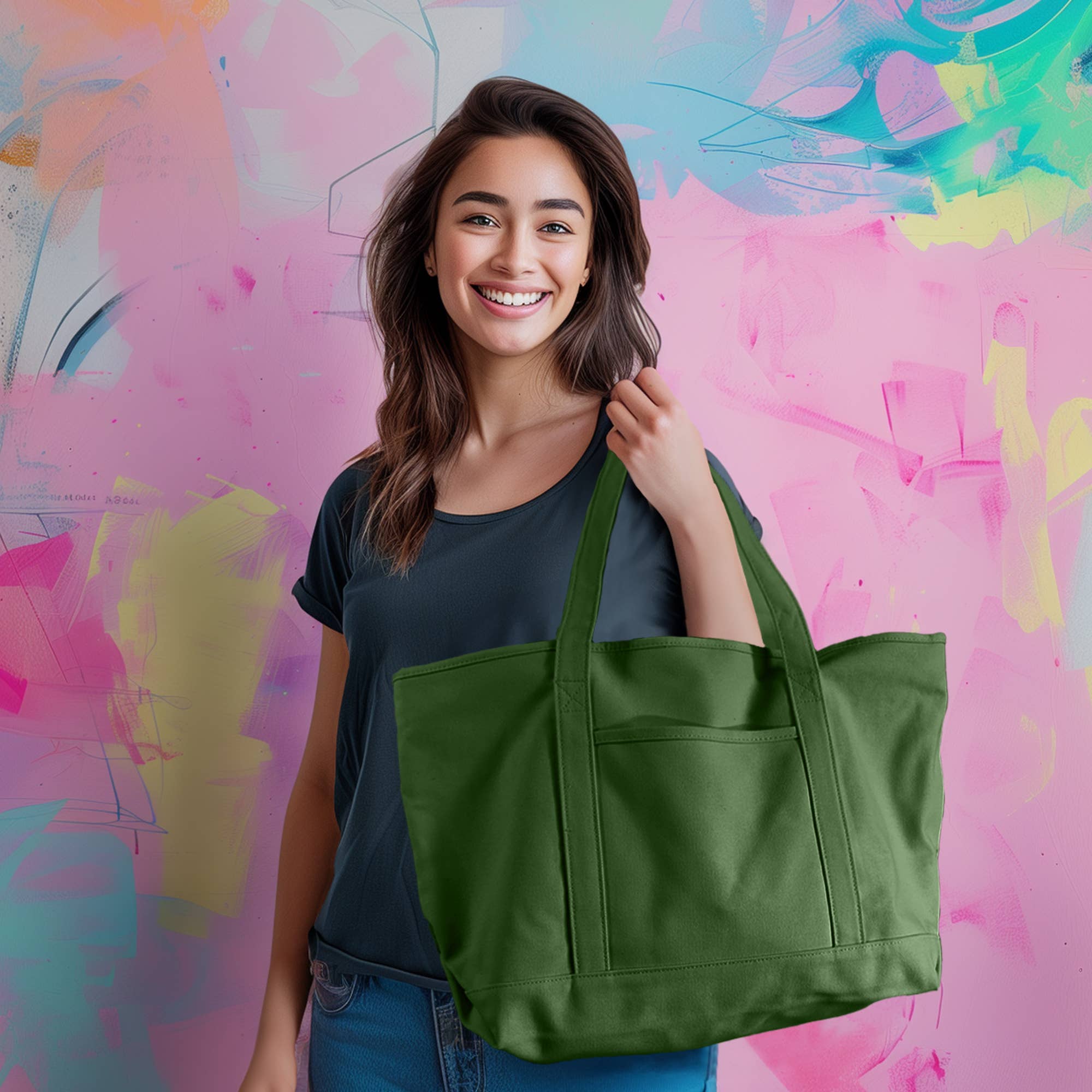 Dalix – Großhandel Tragetasche – Damen – Dalix 23" Deluxe 24 oz. Baumwoll-Canvas-Tragetasche mit Reißverschluss52