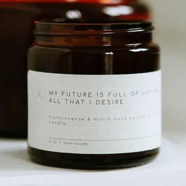Frankincense & Myrrh Affirmation Candle for wholesale by Ria