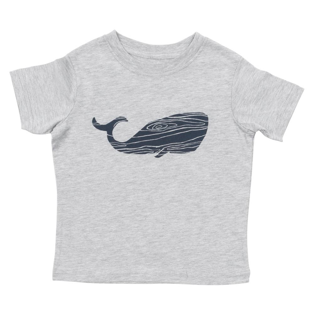 Cinder + Salt - Wholesale Screen Printed T-Shirt - Kids - Toddler Wood Grain Whale Tee0