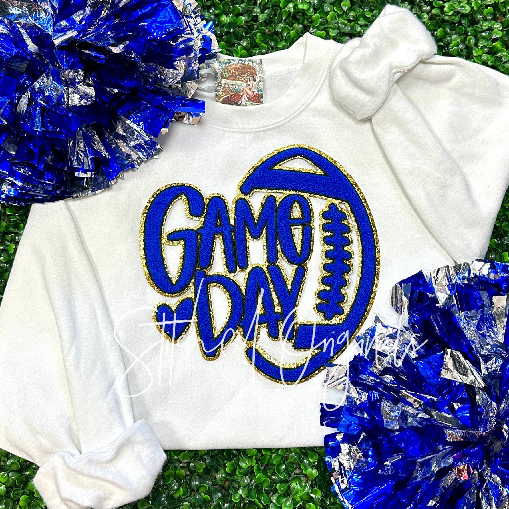 Stitched Originals - Wholesale Patch - Royal Blue Football Game Day Patch, Iron on Patch, Chenille