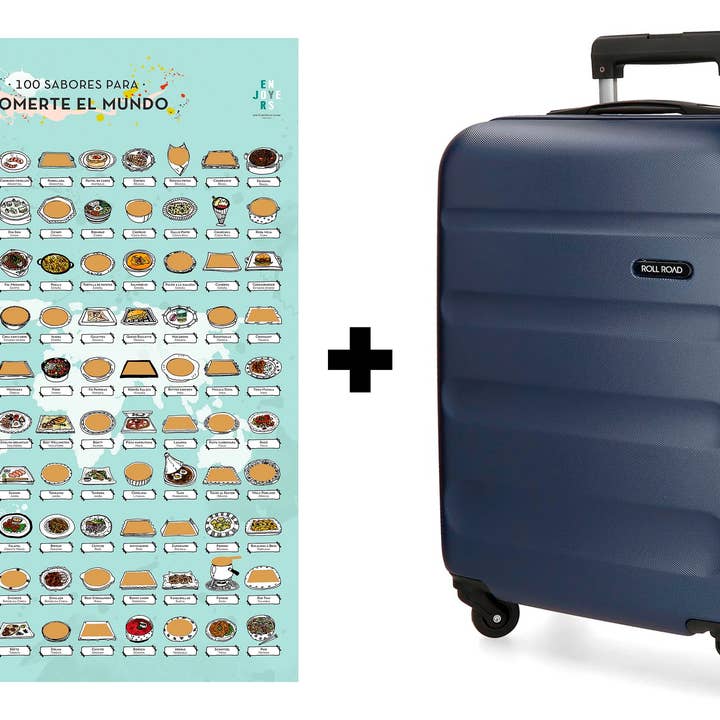 100 Flavors Sheet Pack To Eat The World Navy Suitcase for wholesale by ENJOYERS