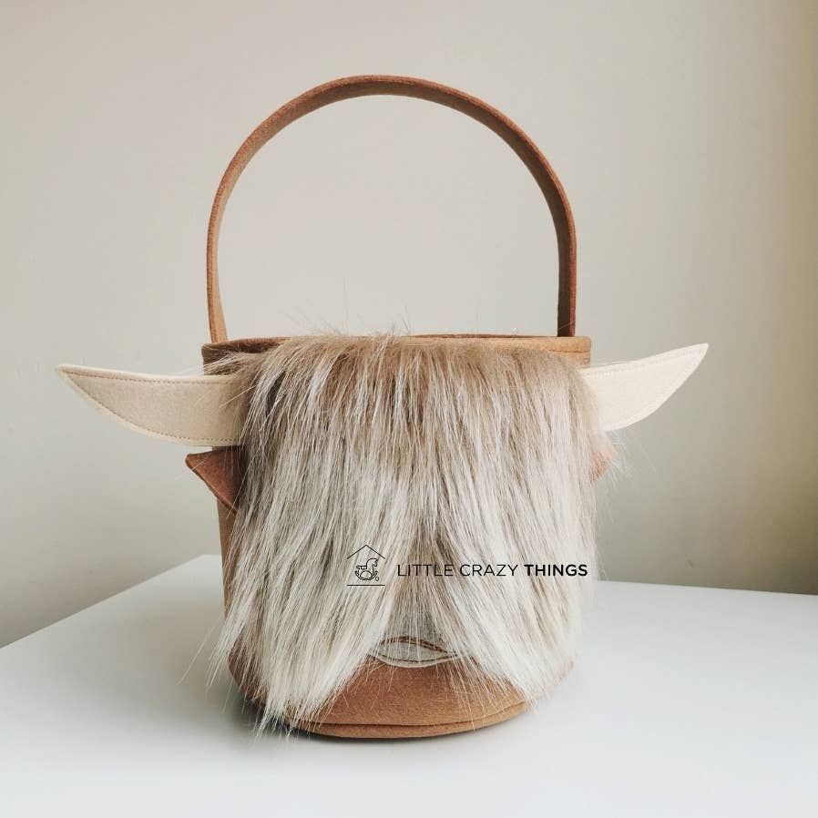 Little Crazy Things – Engroshandel Kurv - Børn og baby – Filt påske kurv highland ko, gård tema, ranch liv5