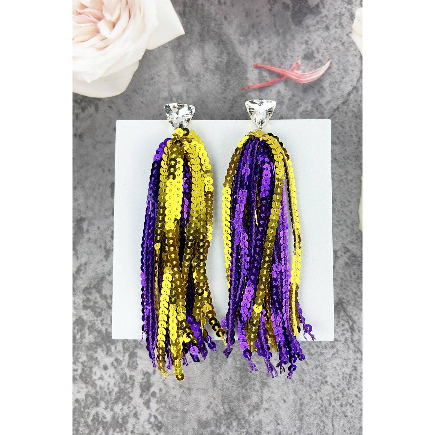 JHP Collection - Wholesale Dangle Earrings - GAME DAY SHINNY DROP SPORTS SEQUINS POST EARRINGS10