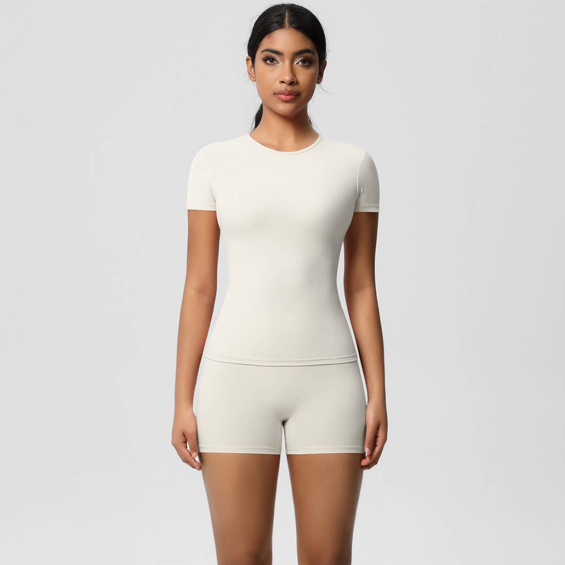 Sodalemon – wholesale Activewear set – Women′s – Women Yoga Set: Quick Dry Breathable Short Sleeve + Shorts21