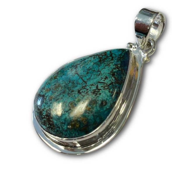 Colgante Shattuckite 925 en forma de lágrima para venta al por mayor de Crystal Magick Wholesale Ltd