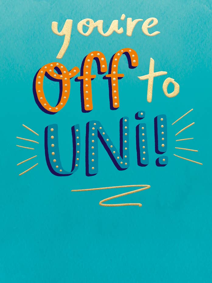 Afsted til Uni Tekst for engroshandel hos Abacus Cards and Clare Maddicott Publications