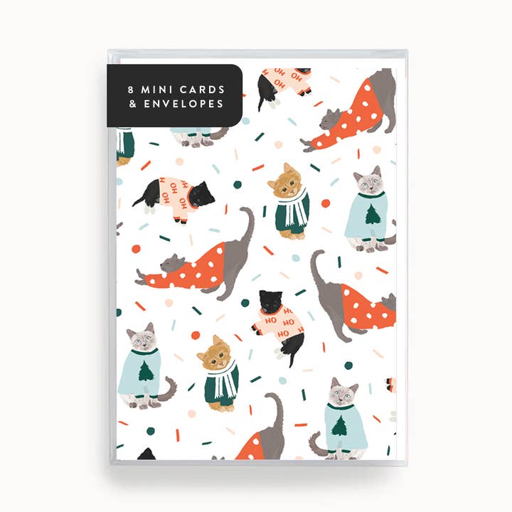 Set Mini di 8 Gatti Carini per le Feste per la vendita all'ingrosso da parte di Joy Paper Co.