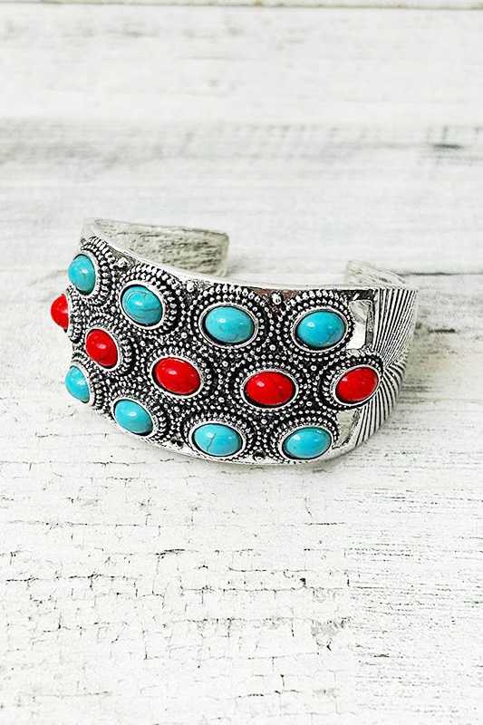 Artini Accessories - Wholesale Cuff Bracelet - Bejeweled Western Stone Bangle4
