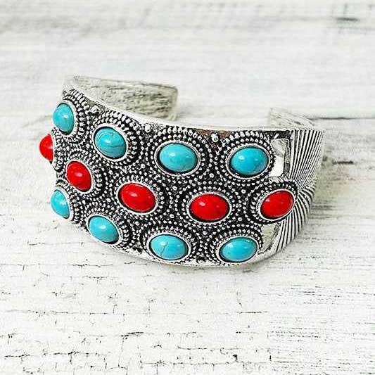 Artini Accessories - Wholesale Cuff Bracelet - Bejeweled Western Stone Bangle4