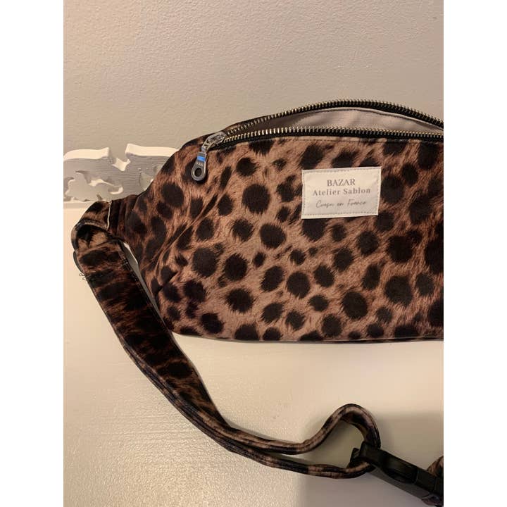 Bazar Atelier Sablon - Vente Sac ceinture – femme - Banane - Pile Poil Léopard