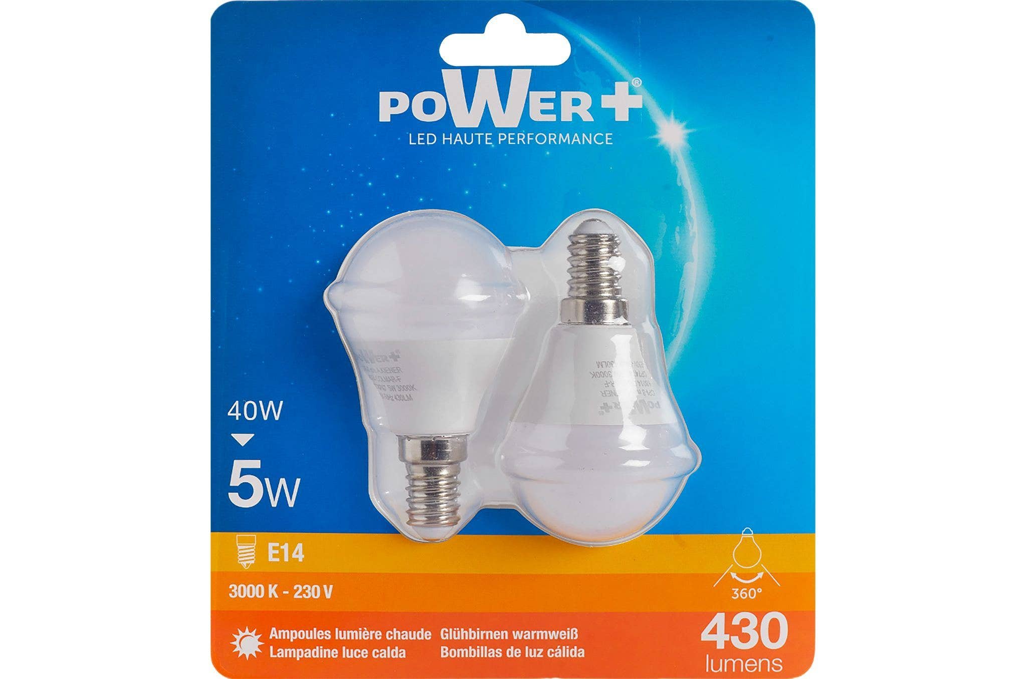 CP INTERNATIONAL - Wholesale Light Bulb/Puck - Set of 2 LED Bulbs E14 5W G45 Lic0