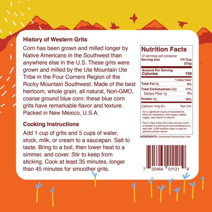 FishSki Provisions - Wholesale Grits - Western Blue Corn Grits, Coarse Ground, Heirloom, 1.5 lb bag2