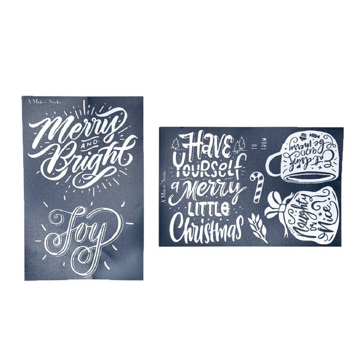 Naughty or Nice - Mesh Stencil 2 pack 5.5x8.5 for wholesale by A Makers' Studio
