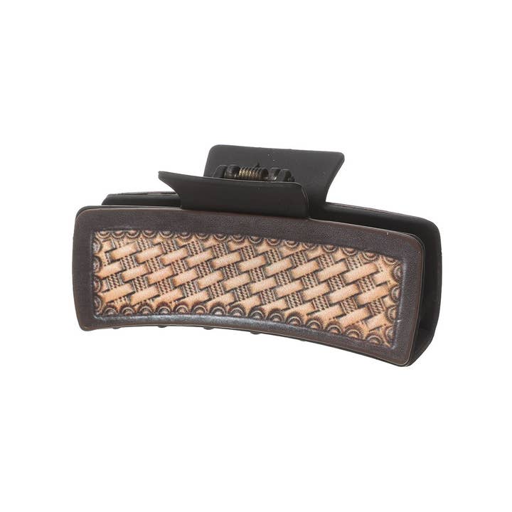 ACCITY - Wholesale Hair Clip - Women's - Sunflower PU Leather Hair Claw, Western Style_CWASC161814