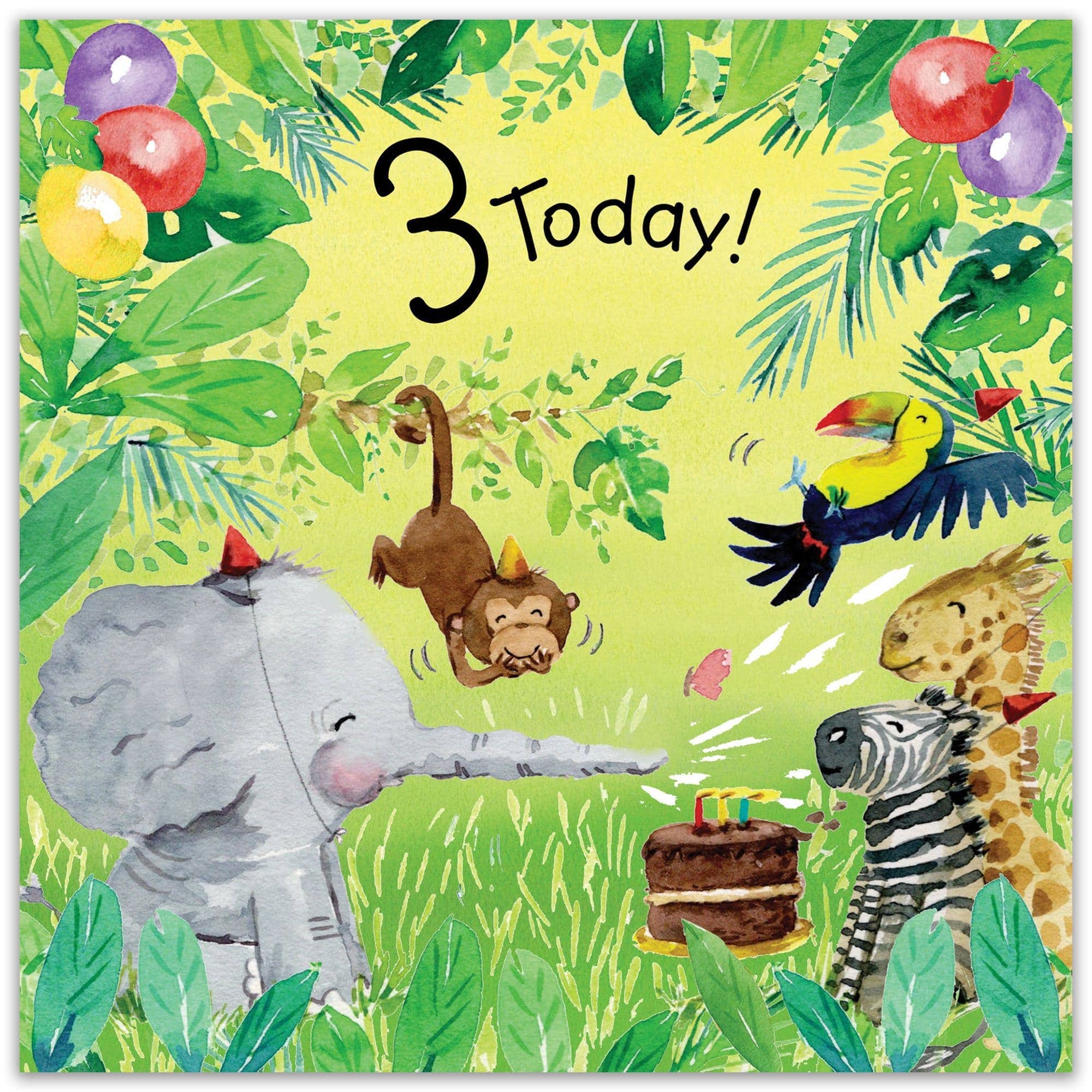 Twizler Ltd – wholesale Birthday card – Age 3 Birthday Card - Gender Neutral1