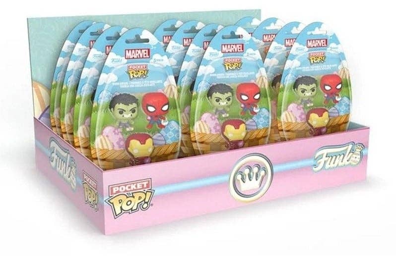 KIDDY-MOOV - Vendita all'ingrosso Figurina giocattolo - Bambini - POP! Pocket Marvel Uovo di Pasqua, Confezione da 3 (12)0