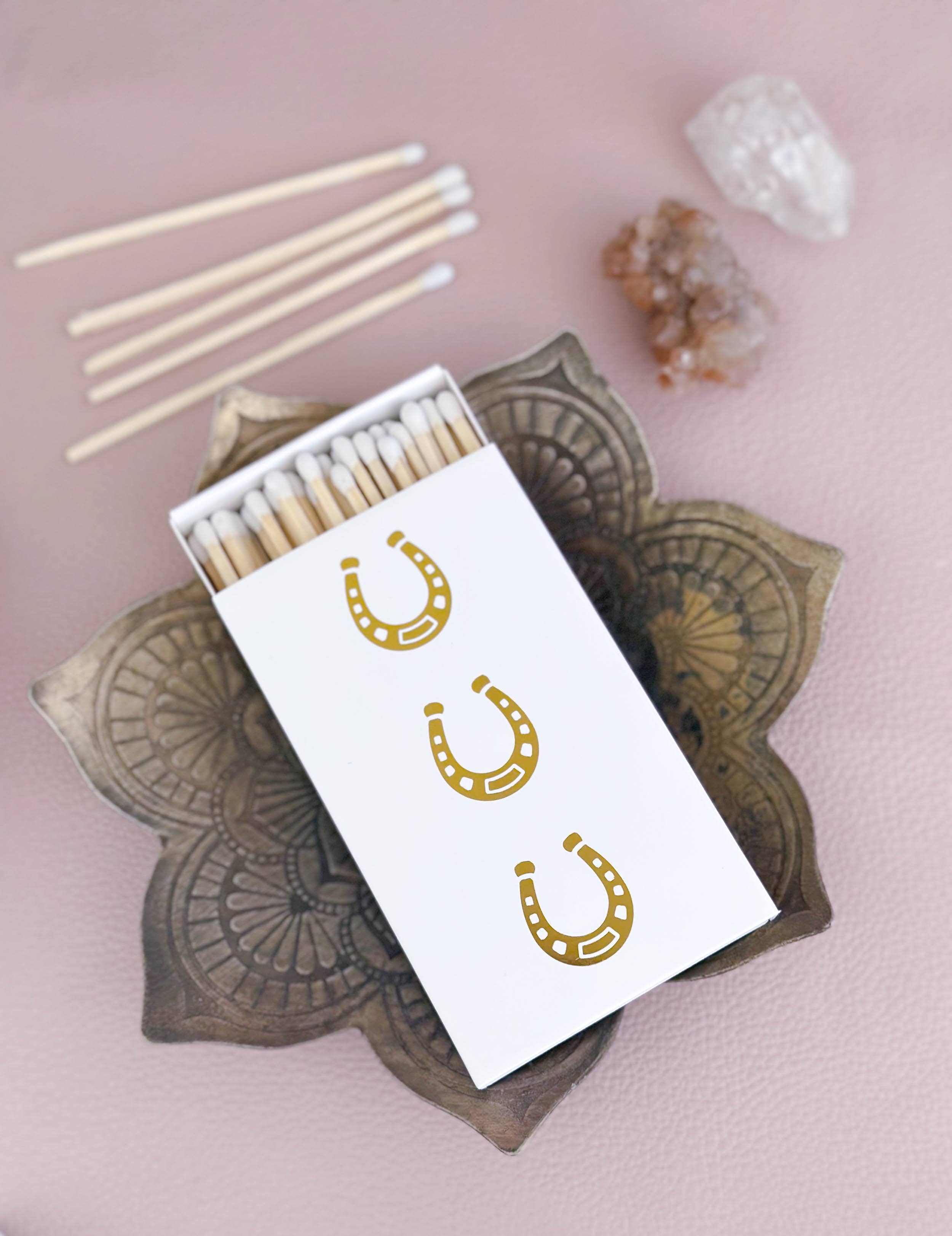 Stable Style - Wholesale Matches - White Oversized Horseshoe Matches2