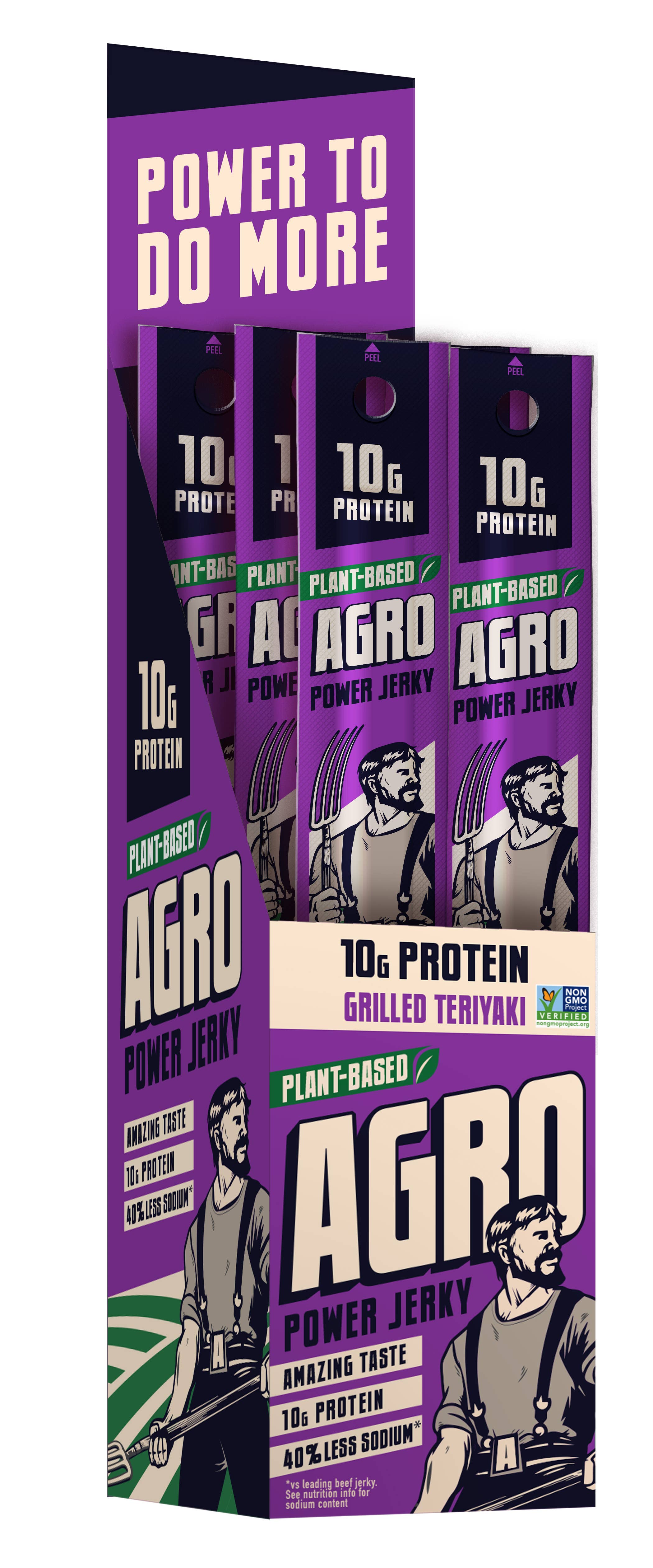 AGRO POWER Jerky - Wholesale Jerky - AGRO POWER Sticks - Vegan - Grilled Teriyaki (16 x 1oz)6