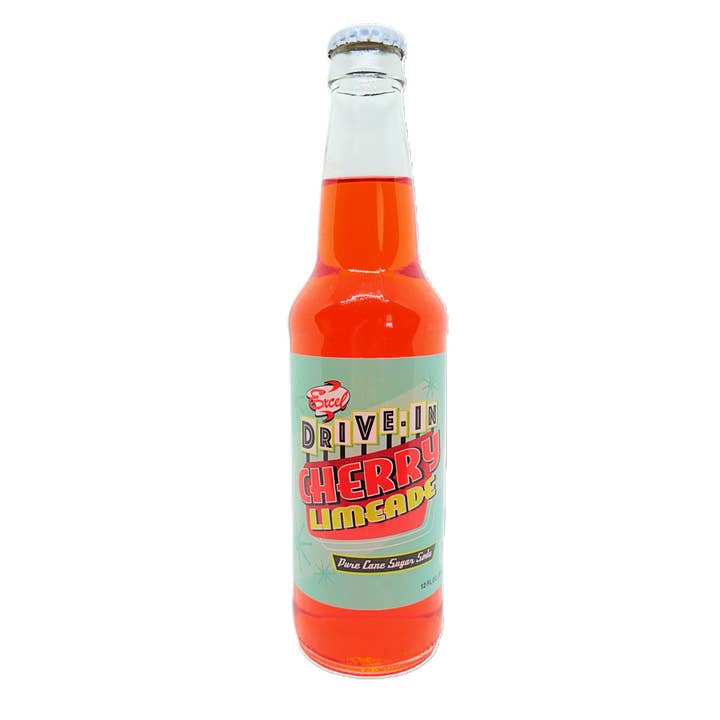 Grandpa Joe's Candy Shop - Wholesale Soda/carbonated drink - Excel Drive-In Cherry Limeade,12ct Glass Bottled Soda