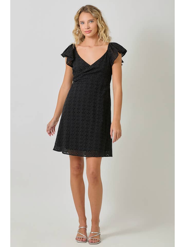 Mystree - Wholesale Dress - Women's - 61052 Surplice Neck Flutter Sleeve Tie Dress 19