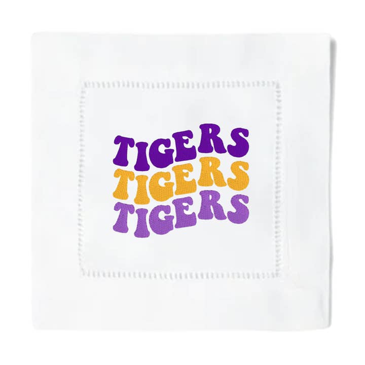 Guardanapos Cocktail Tigres por atacado de Blythe Embroidery Co.