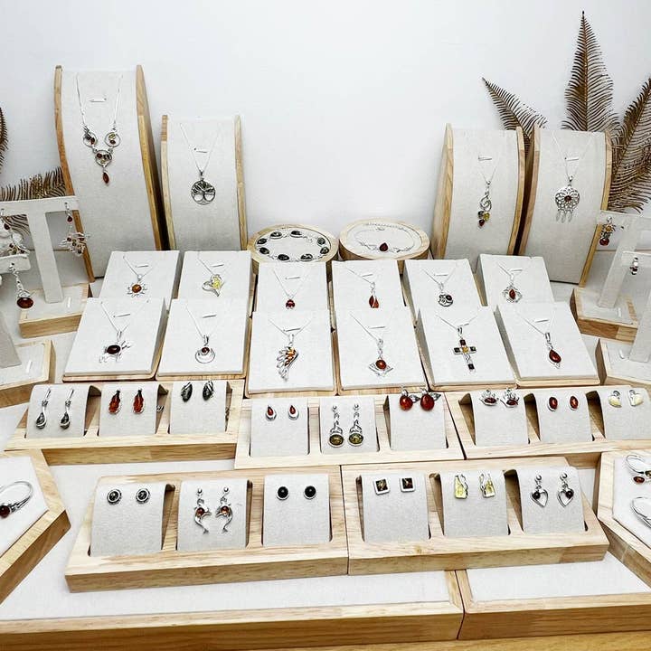 SilverAmber Jewellery - Wholesale Jewelry Set - 925 Sterling Silver & Genuine Baltic Amber Jewellery Starter Pack - SP113