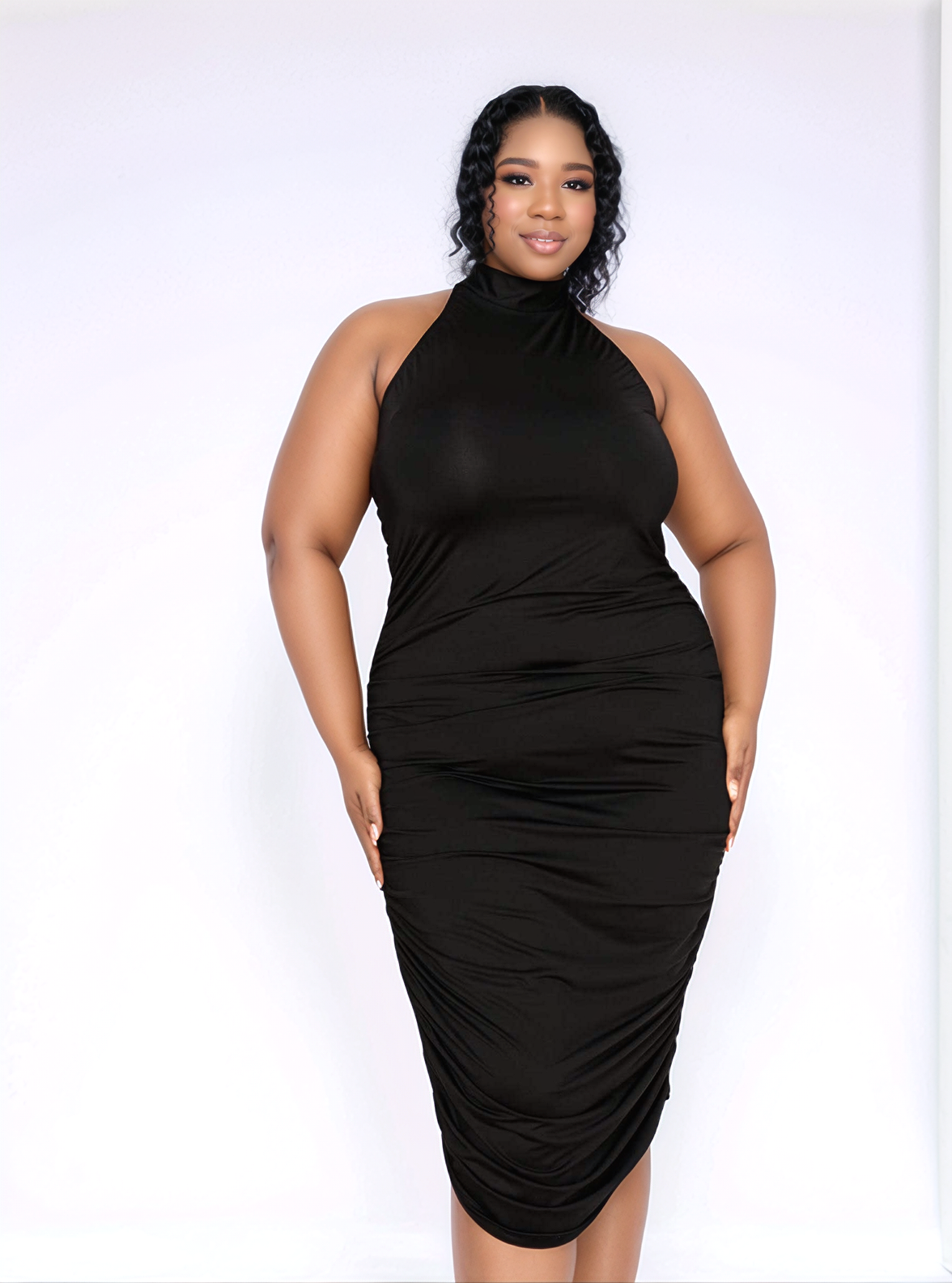 J2 FASHION - Wholesale Dress - Women's - Izzy Ruched Dress0