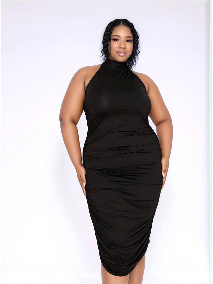 J2 FASHION - Wholesale Dress - Women's - Izzy Ruched Dress