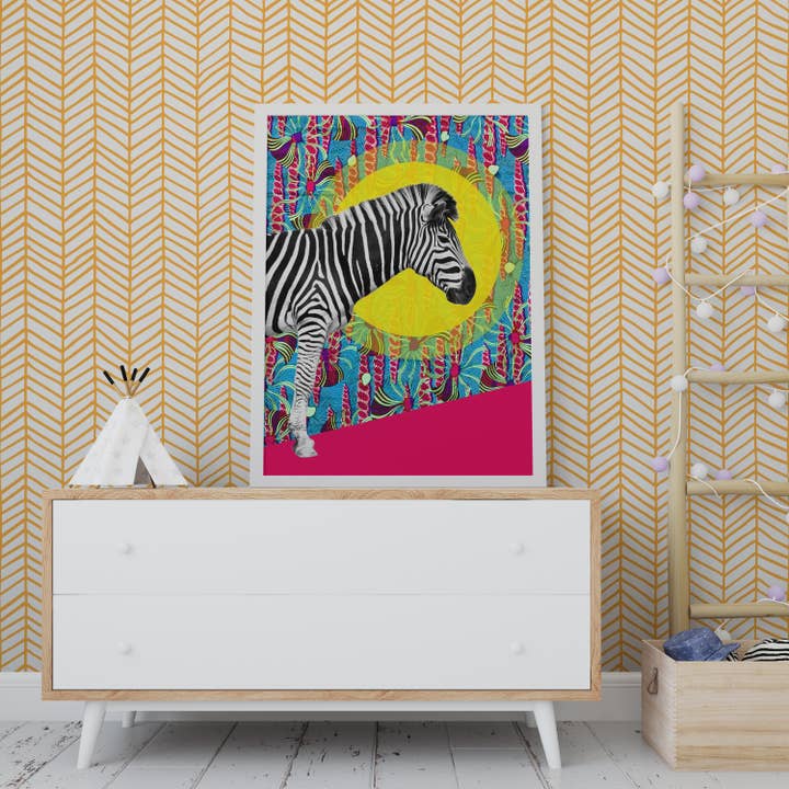 Afrikanischer Zebradruck für den Kindergarten für den Großhandel von Blue Coffee Arts