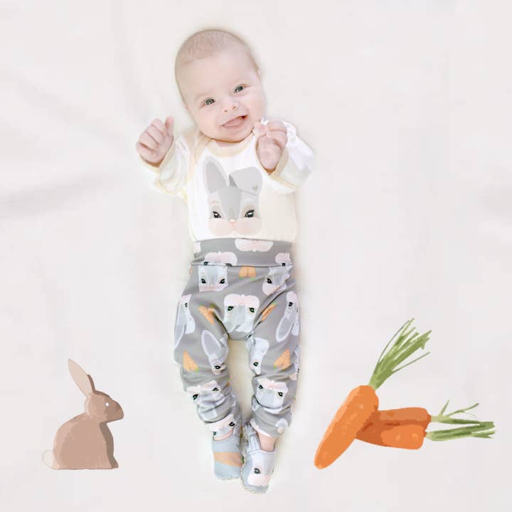 Bunny rabbit onesie + pant set with tail for wholesale by Olly & Arya