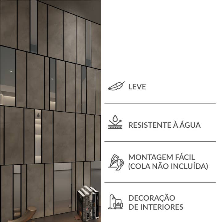 Guipp-Decor - Decoriy - Wholesale Wall Accent - Concrete & Silver Mirror Decorative Panels2