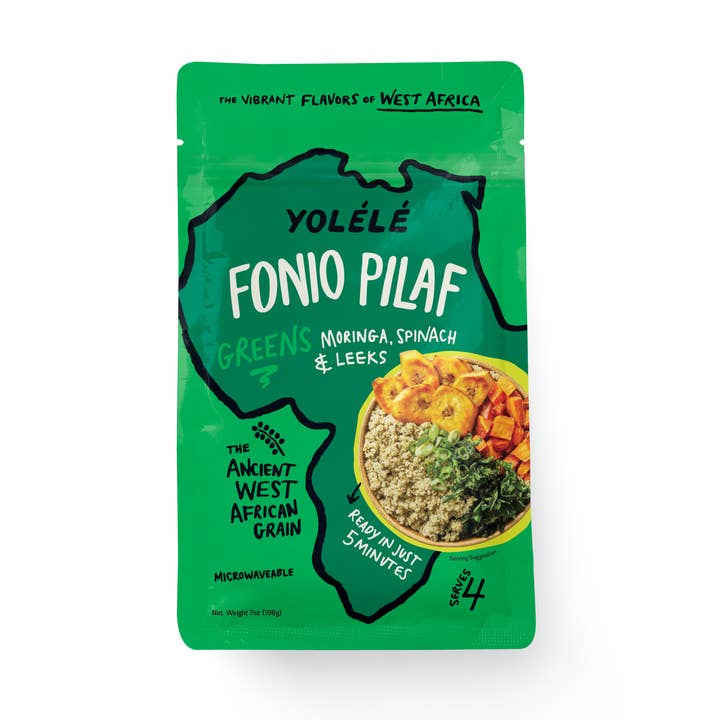 Des verts ! Pilaf au fonio (6 x 7 oz) pour la vente par Yolélé