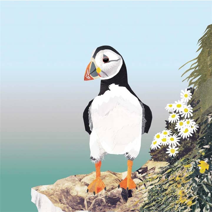 Greeting Card Puffin for wholesale by Natural Partners Limited