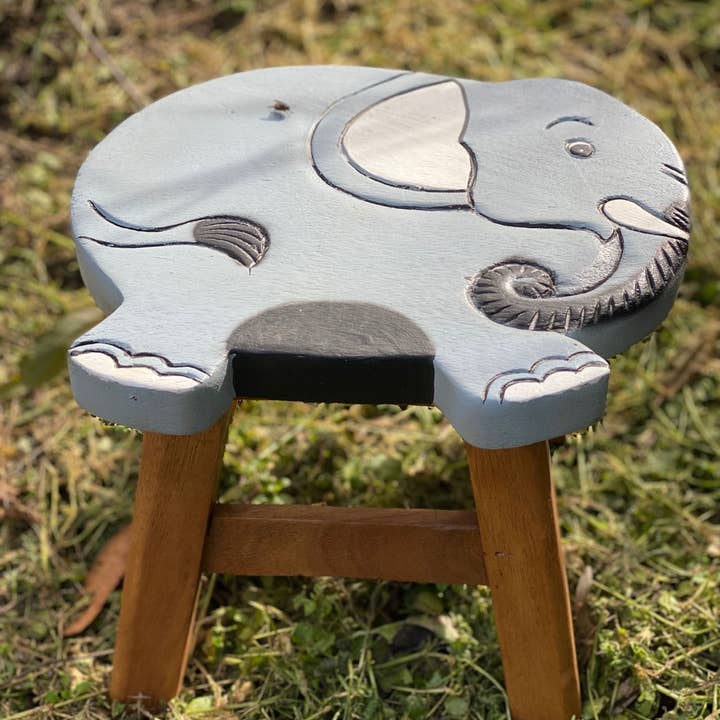 Kids Chair Wooden Stool Animal ELEPHANT Theme Children’s Chair and Toddlers Stepping Stool. for wholesale by funyards