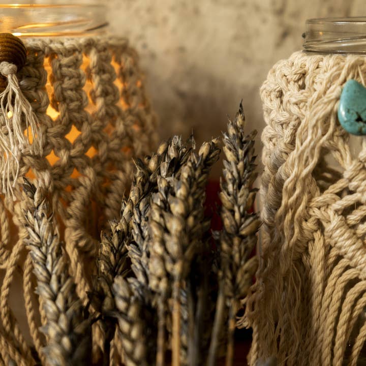 Gypsy Moon Arts - Wholesale Candle Holder - Macrame Vase, Jar Cover, Macrame Candle Holder.3